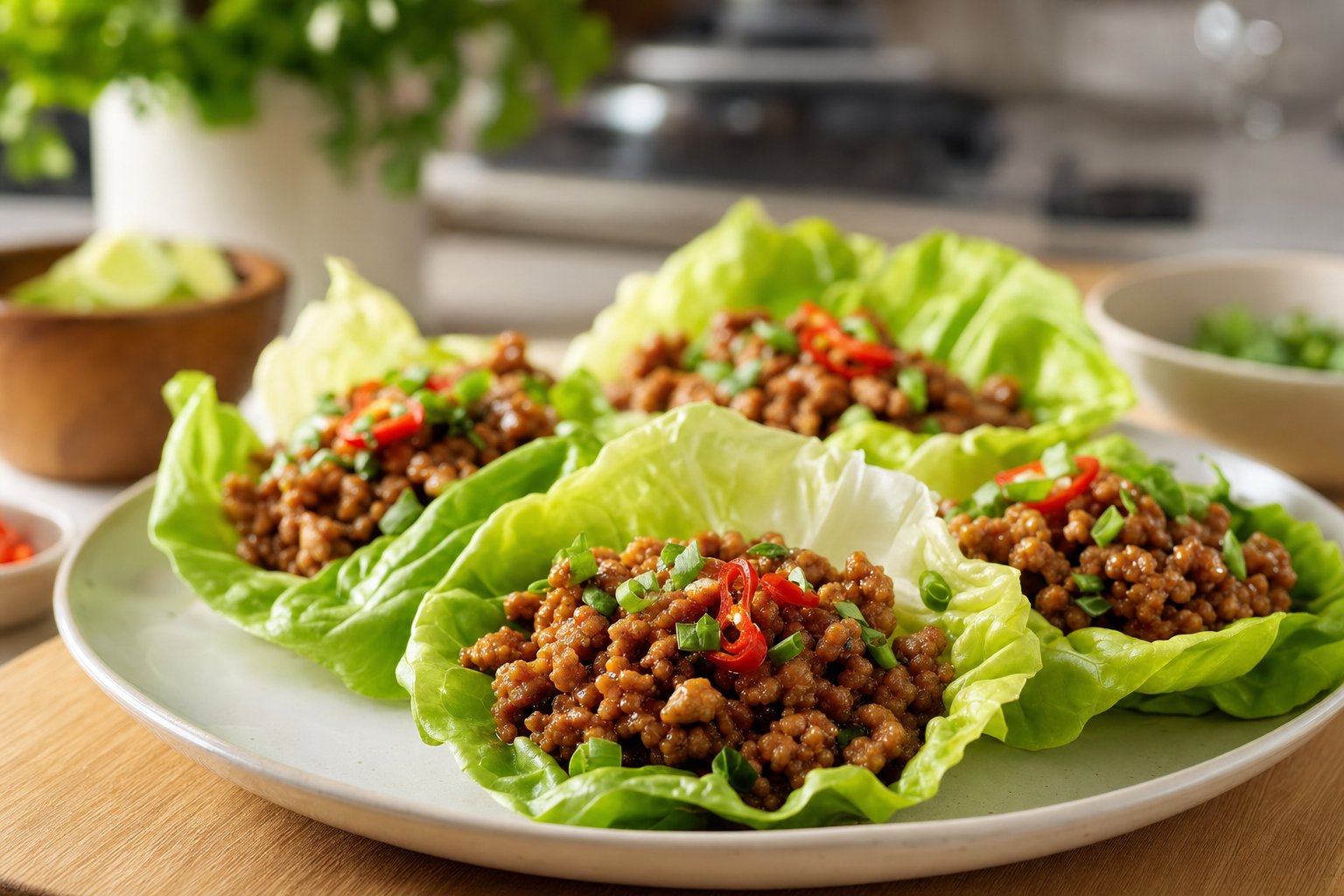 Miso Maple Pork Lettuce Cups
