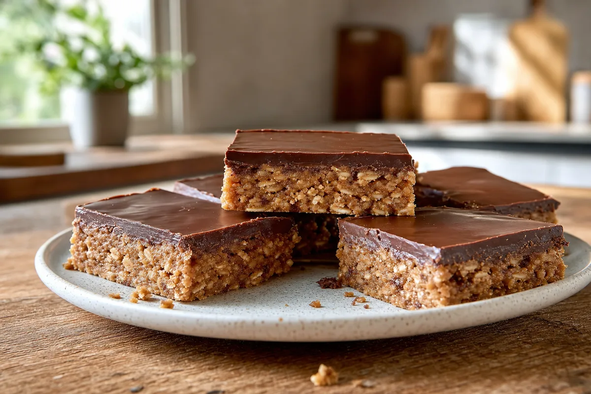 No-Bake Chocolate Peanut Butter Oat Bars
