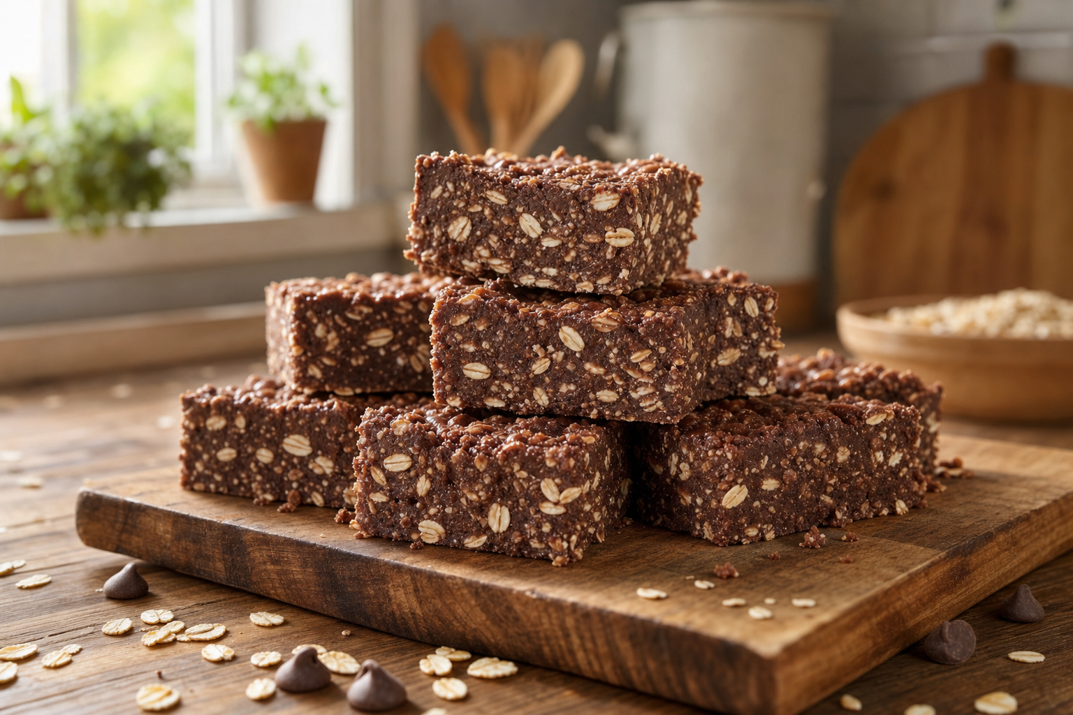 No-Bake Mocha Oat Squares