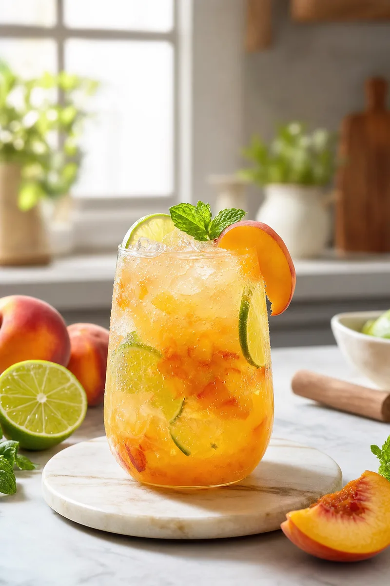 Peach Lime Rum Spritz