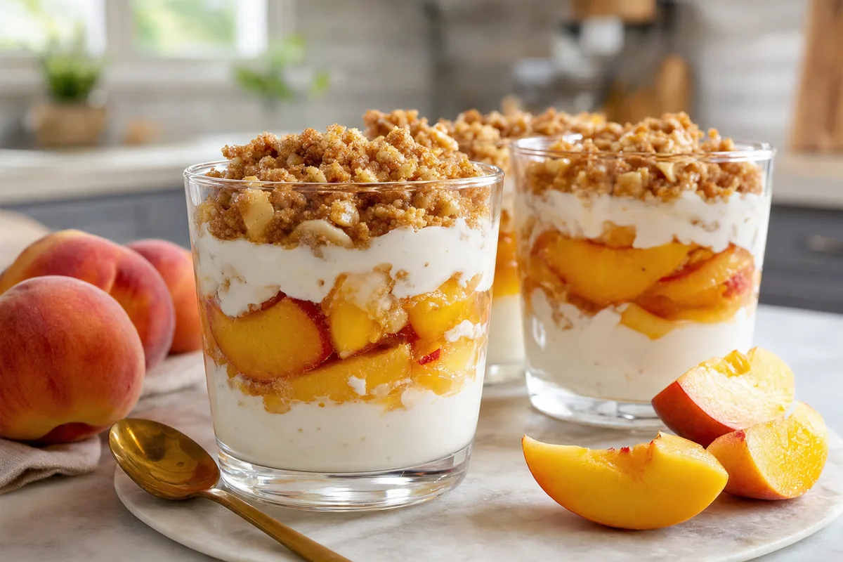 Peach Yogurt Crunch Parfaits