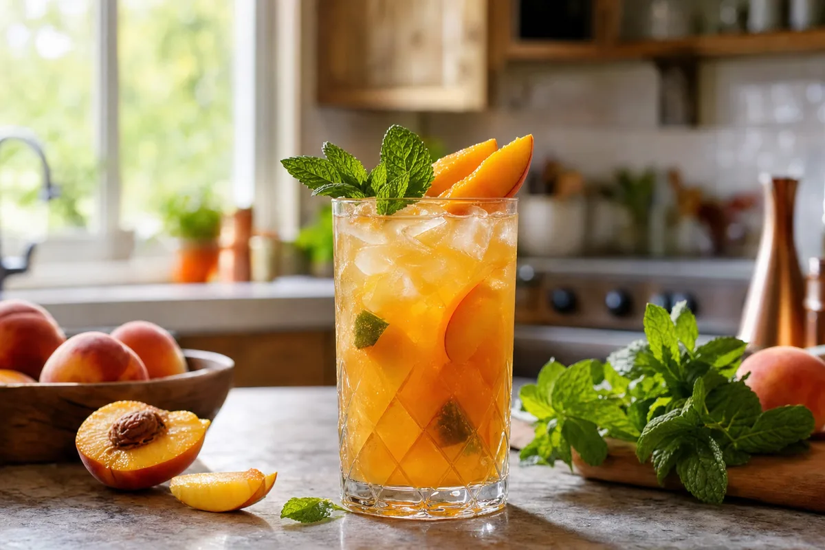 Peachy Ginger Bourbon Smash