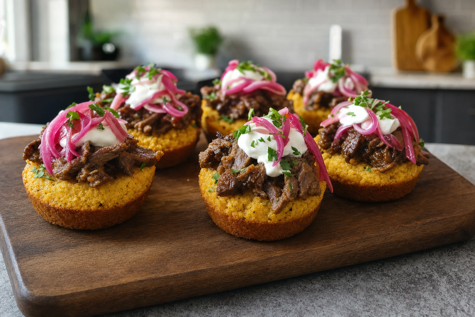Pepper Beef Cornbread Scoops