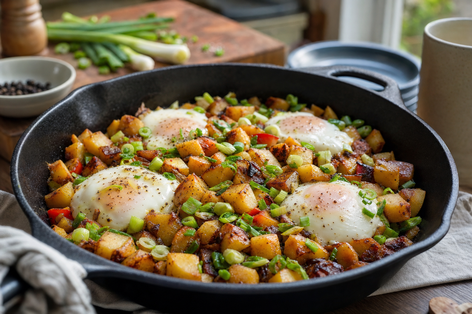 Peppery Potato and Scallion Breakfast Hash