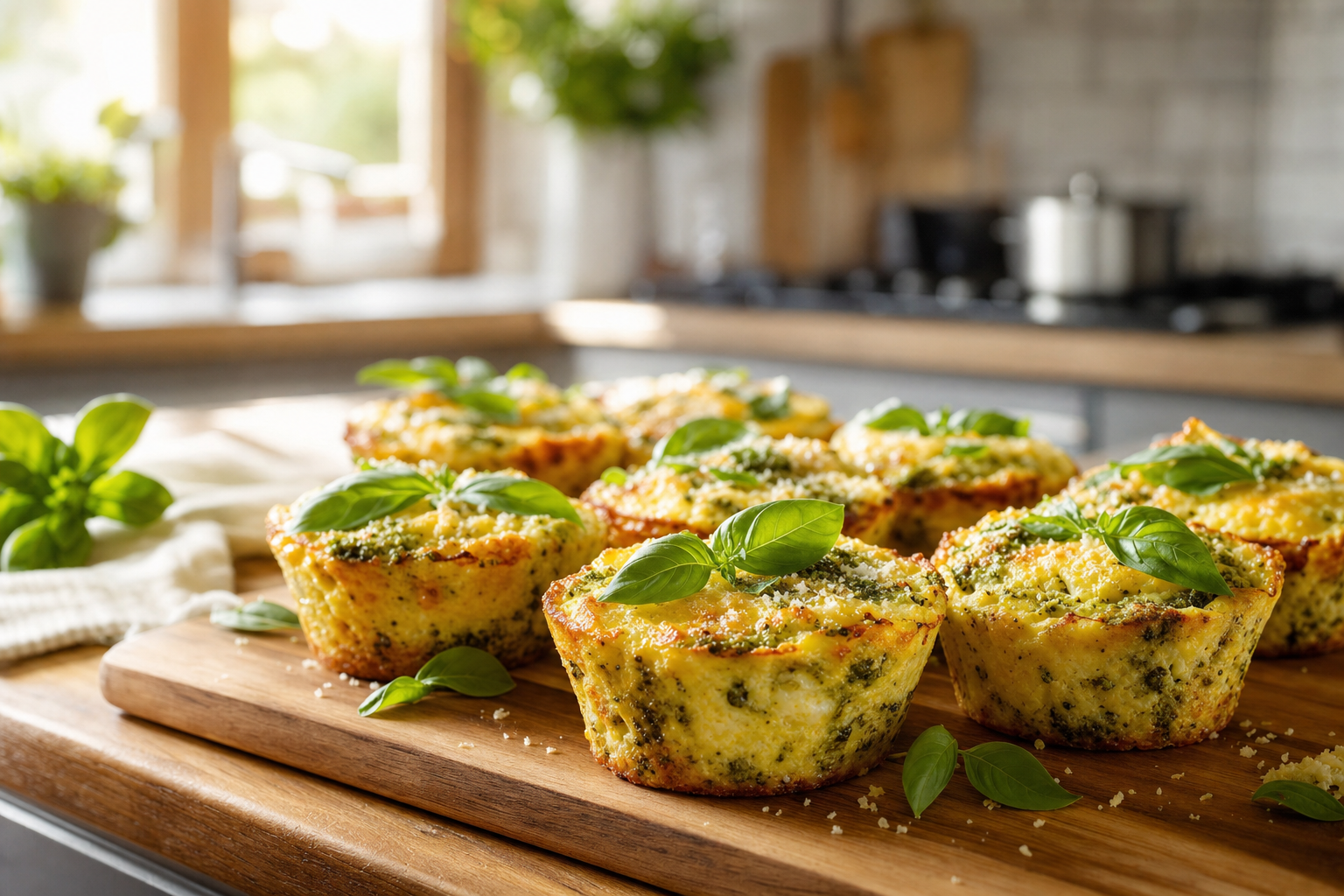 Pesto Parmesan Egg Muffin Cups