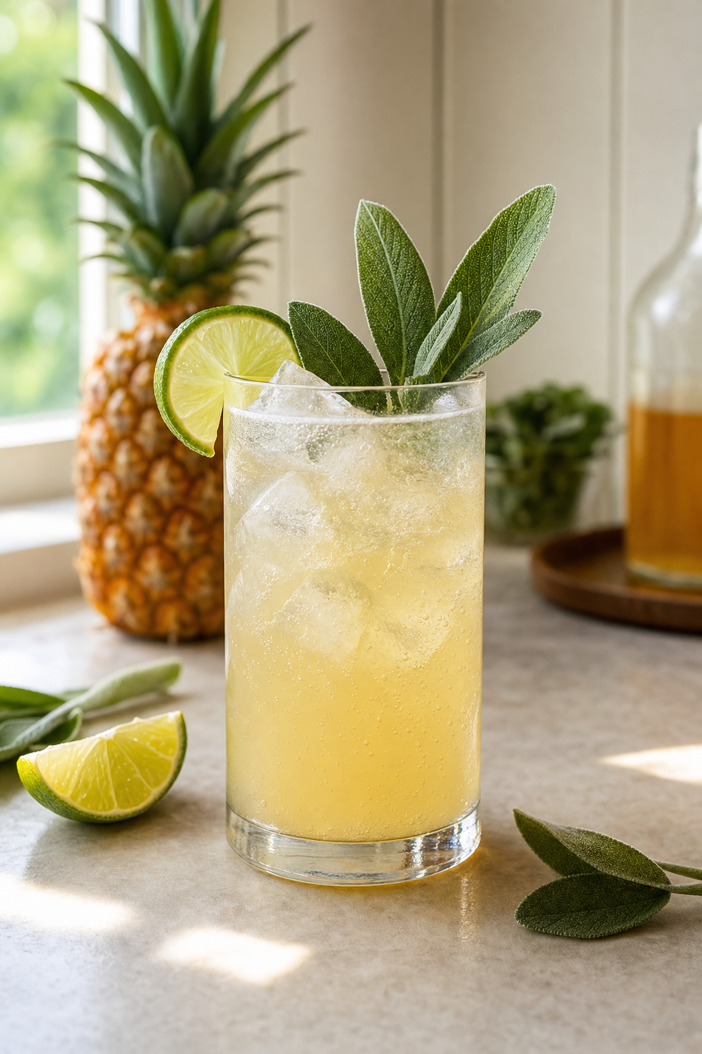 Pineapple Sage Rum Soda