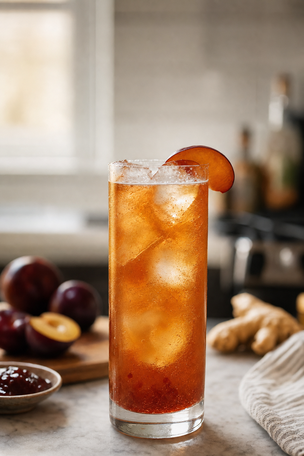 Plum Black Tea Bourbon Cooler