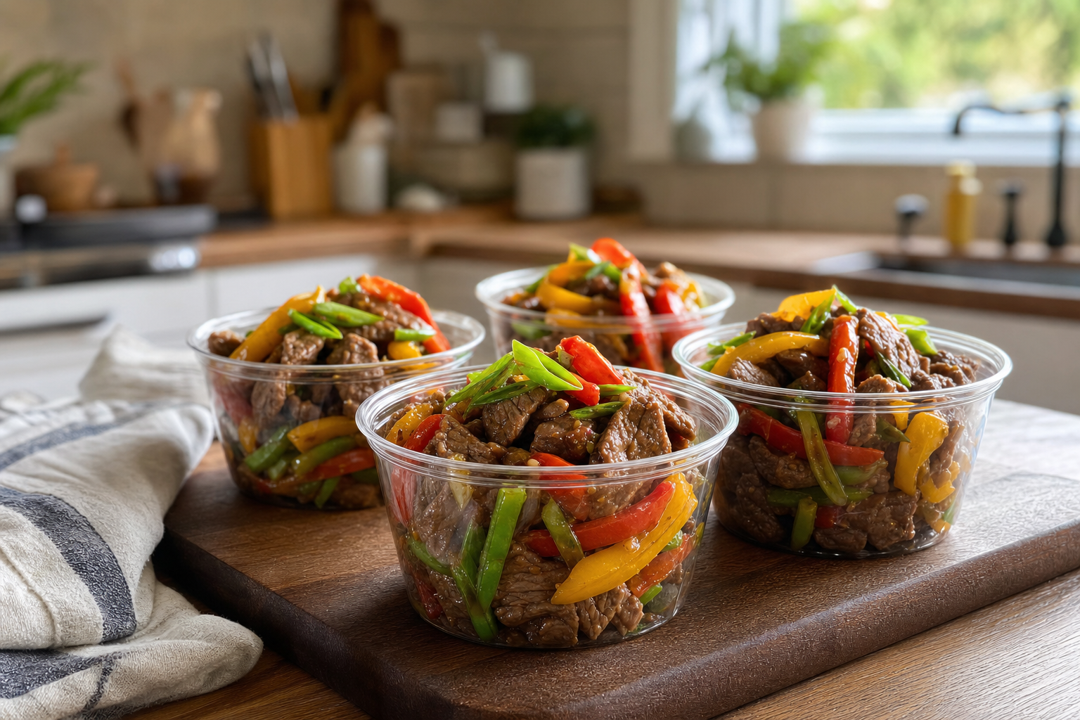 Road-Trip Pepper Steak Stir-Fry Cups