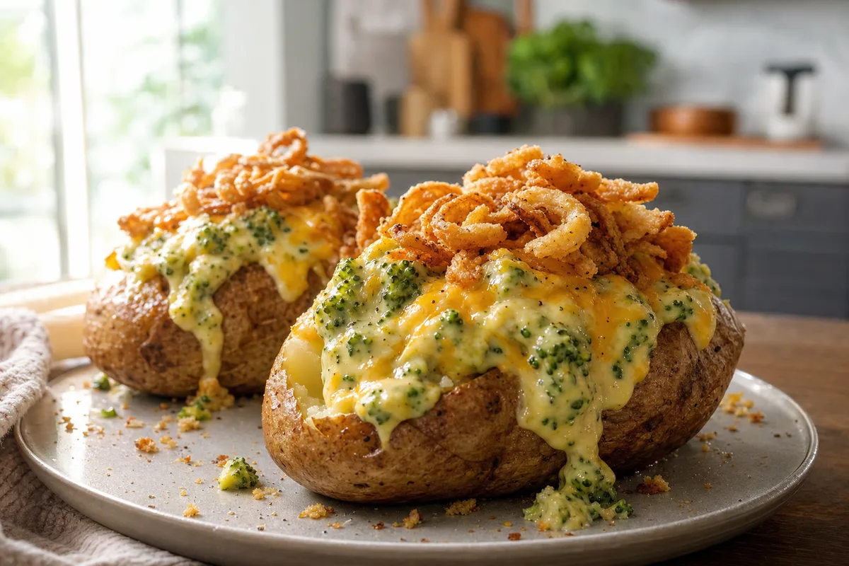 Roadside Broccoli Cheddar Baked Potatoes