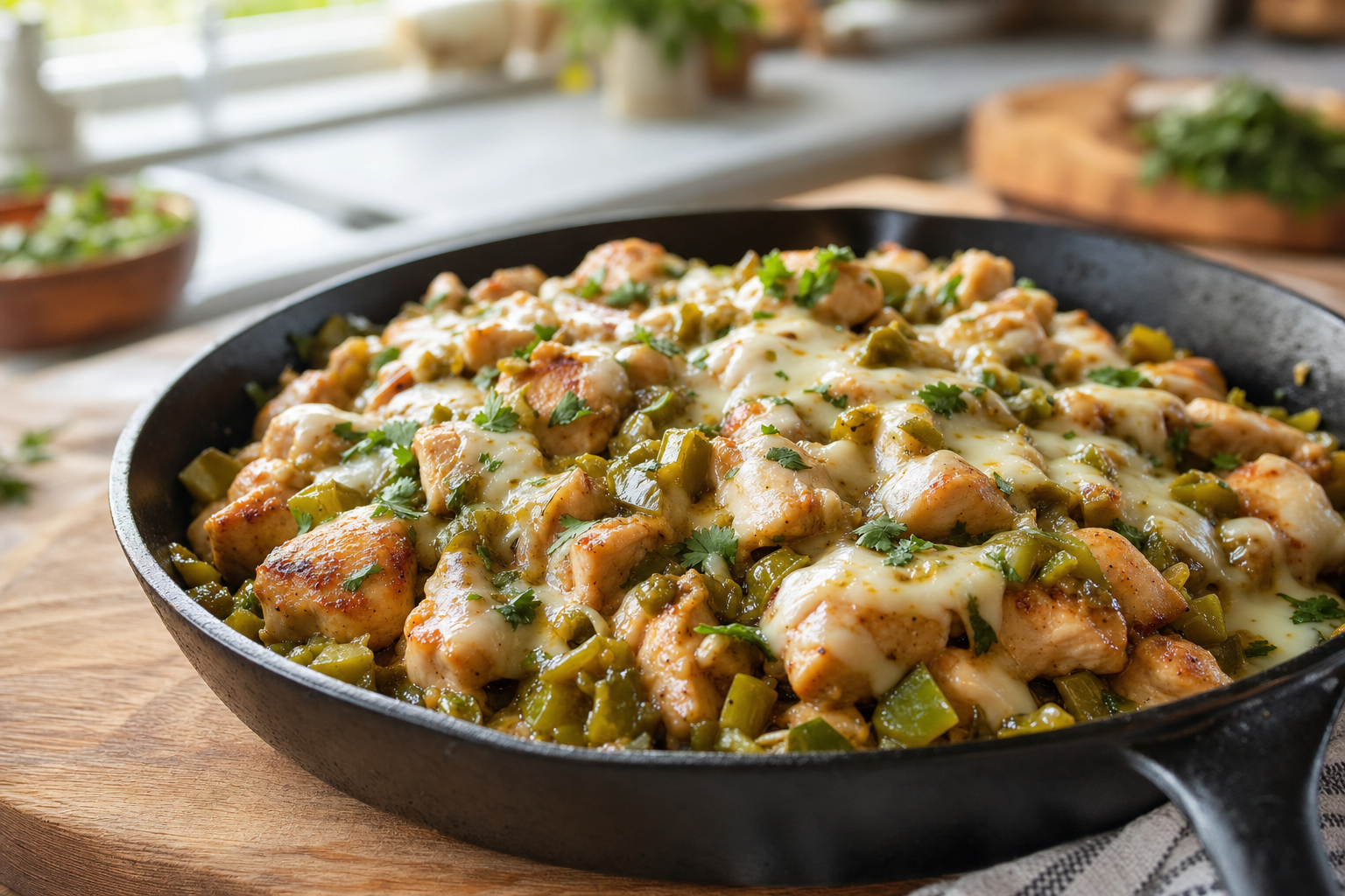 Roadside Green Chile Chicken Skillet