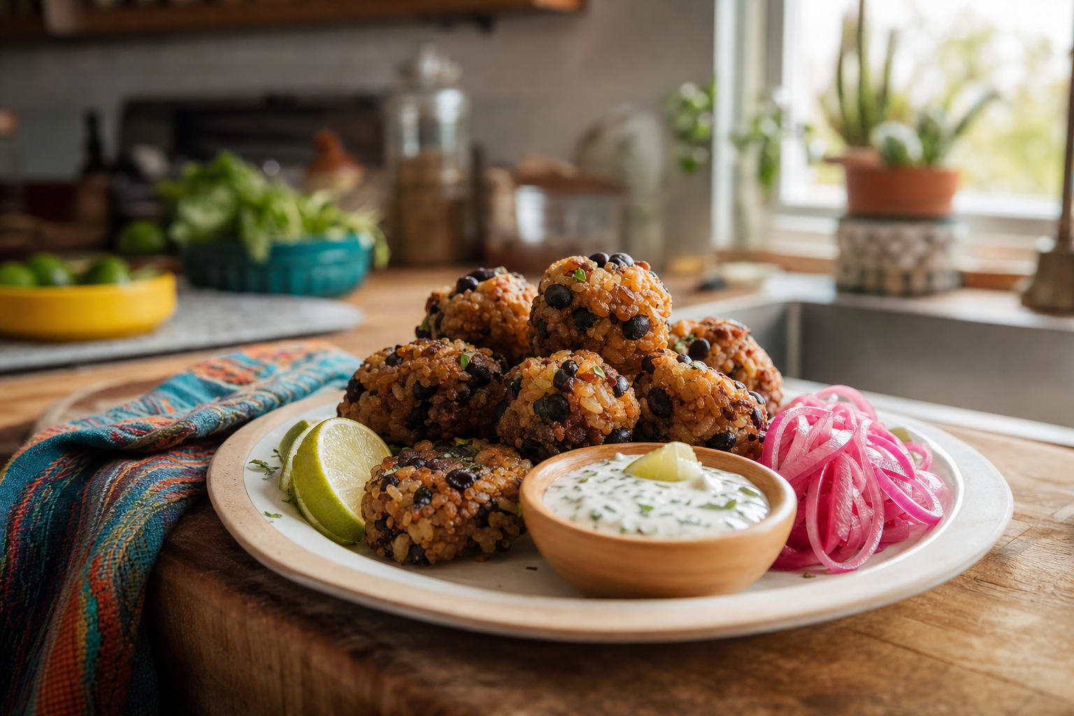Roadside Rice and Bean Fritter Bites