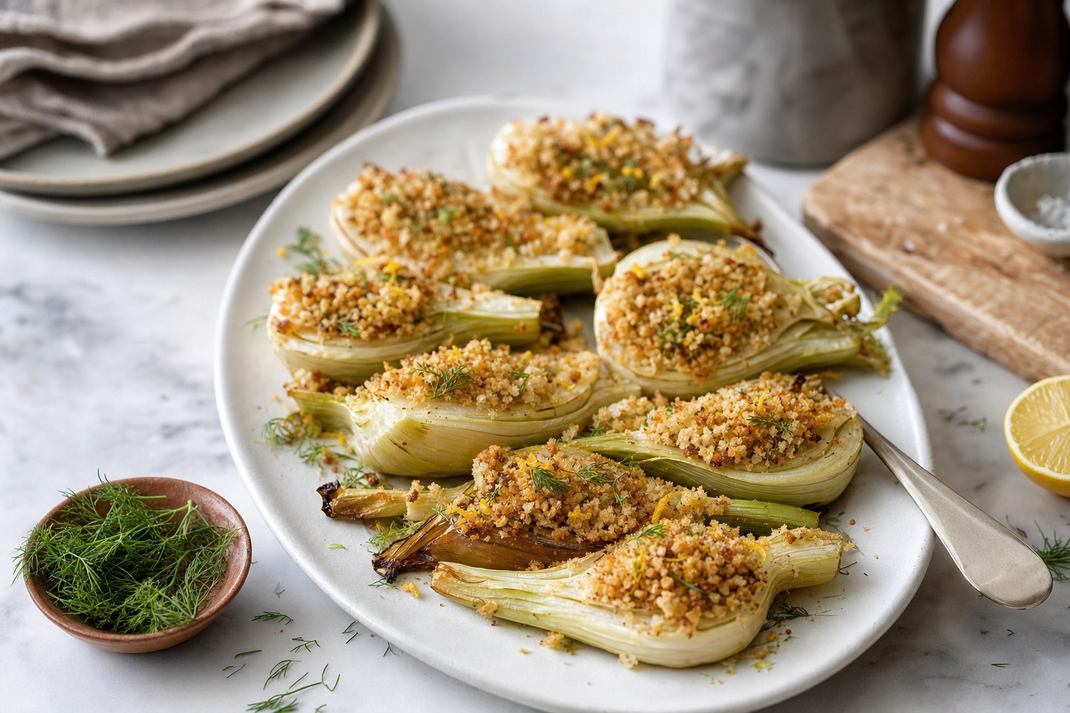 Roasted Fennel with Citrus Breadcrumbs