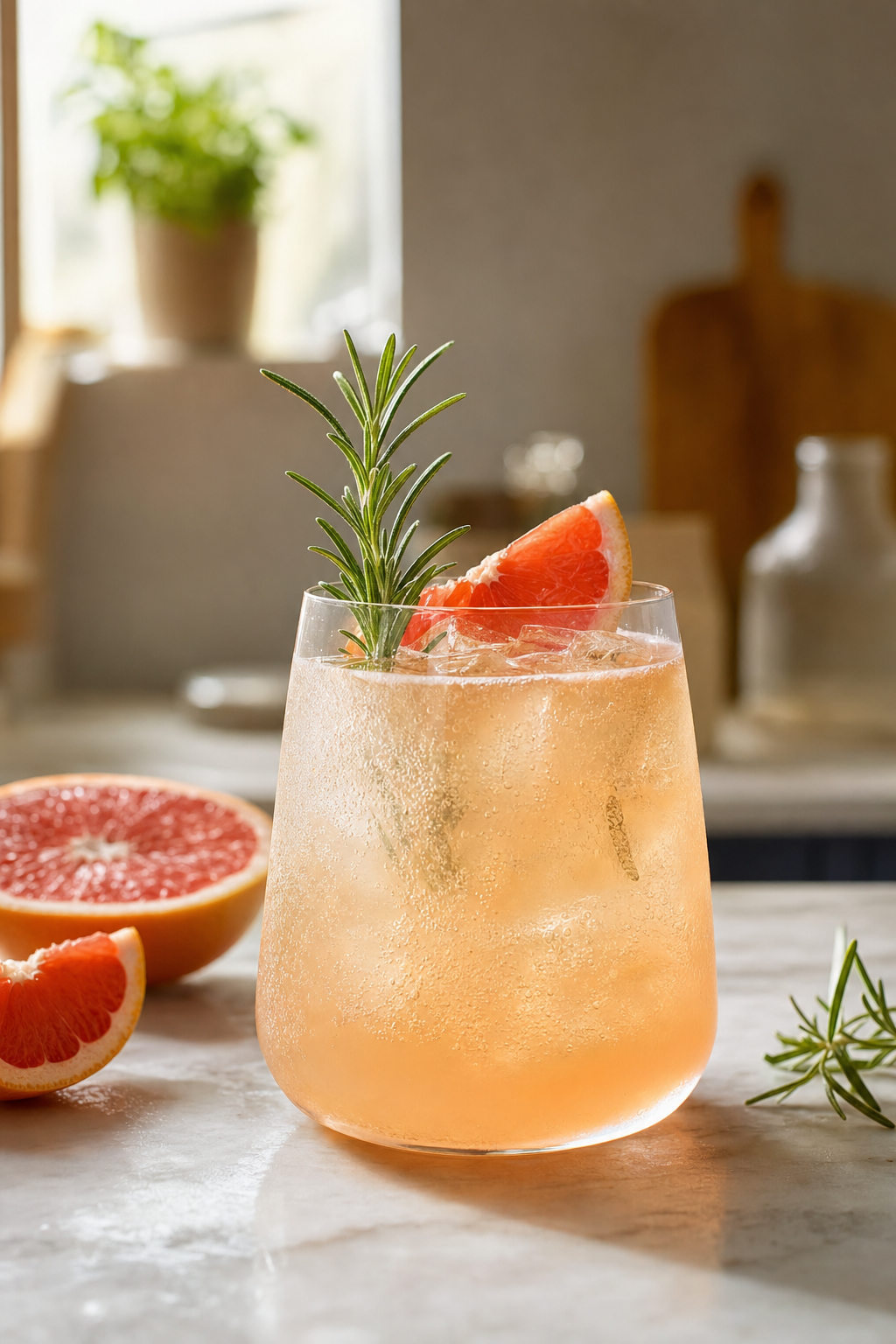 Rosemary Grapefruit Gin Fizz
