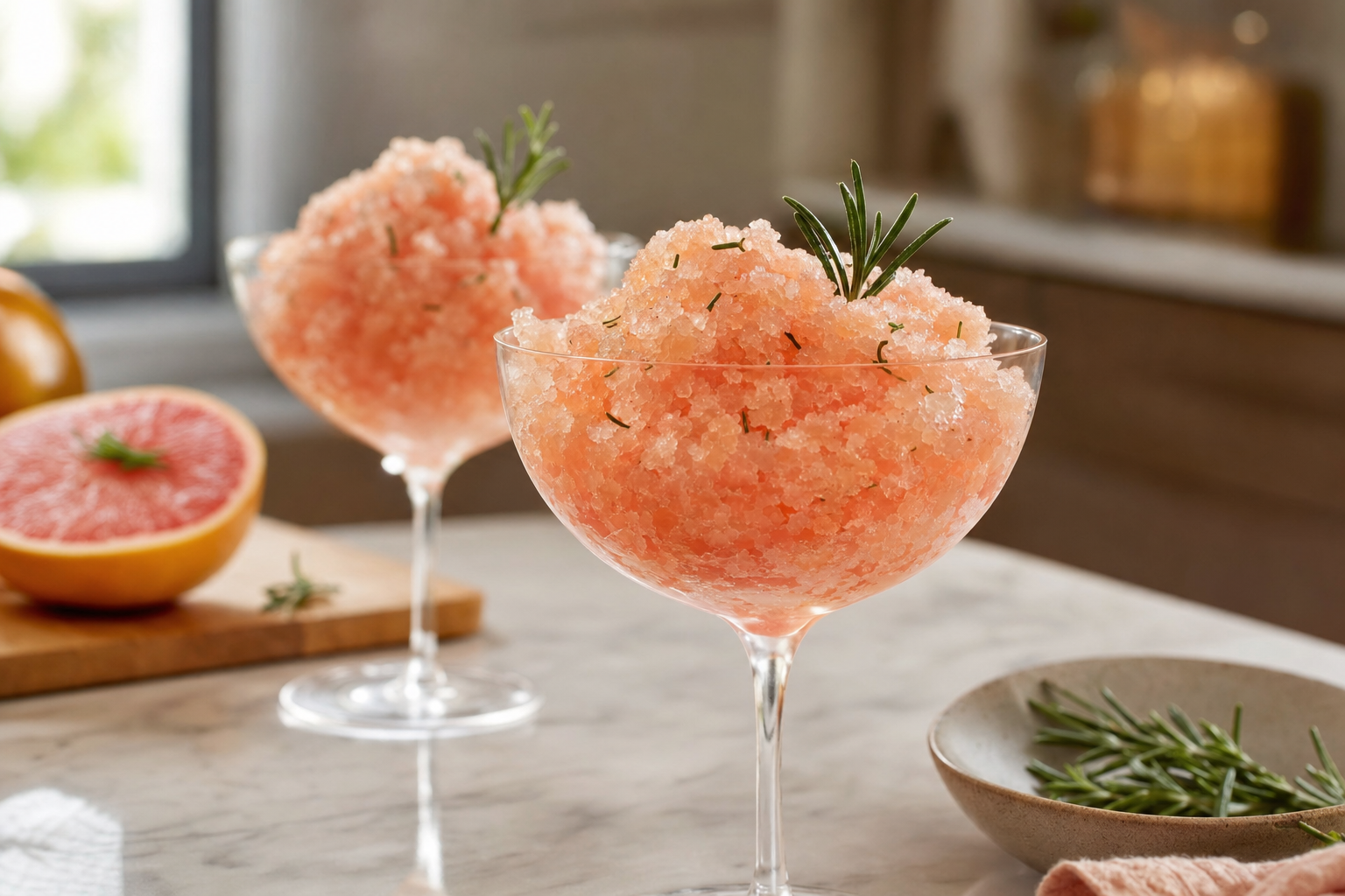 Rosemary Grapefruit Granita