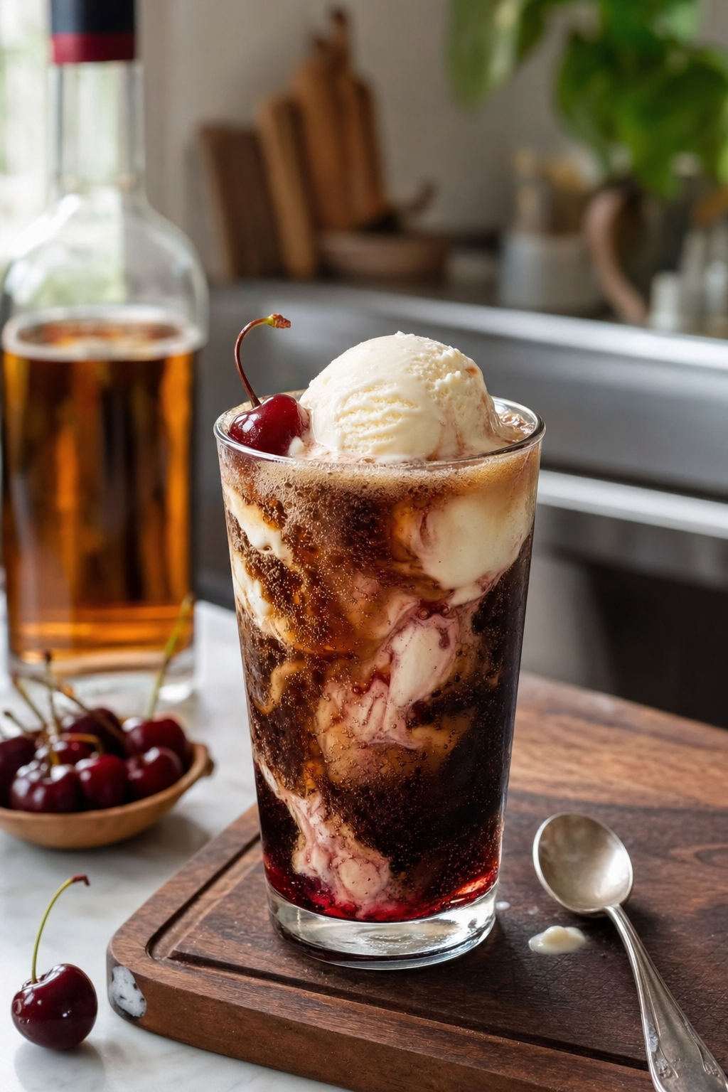 Smoked Cherry Cola Bourbon Float