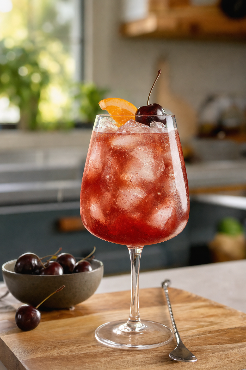 Smoky Cherry Rye Spritz