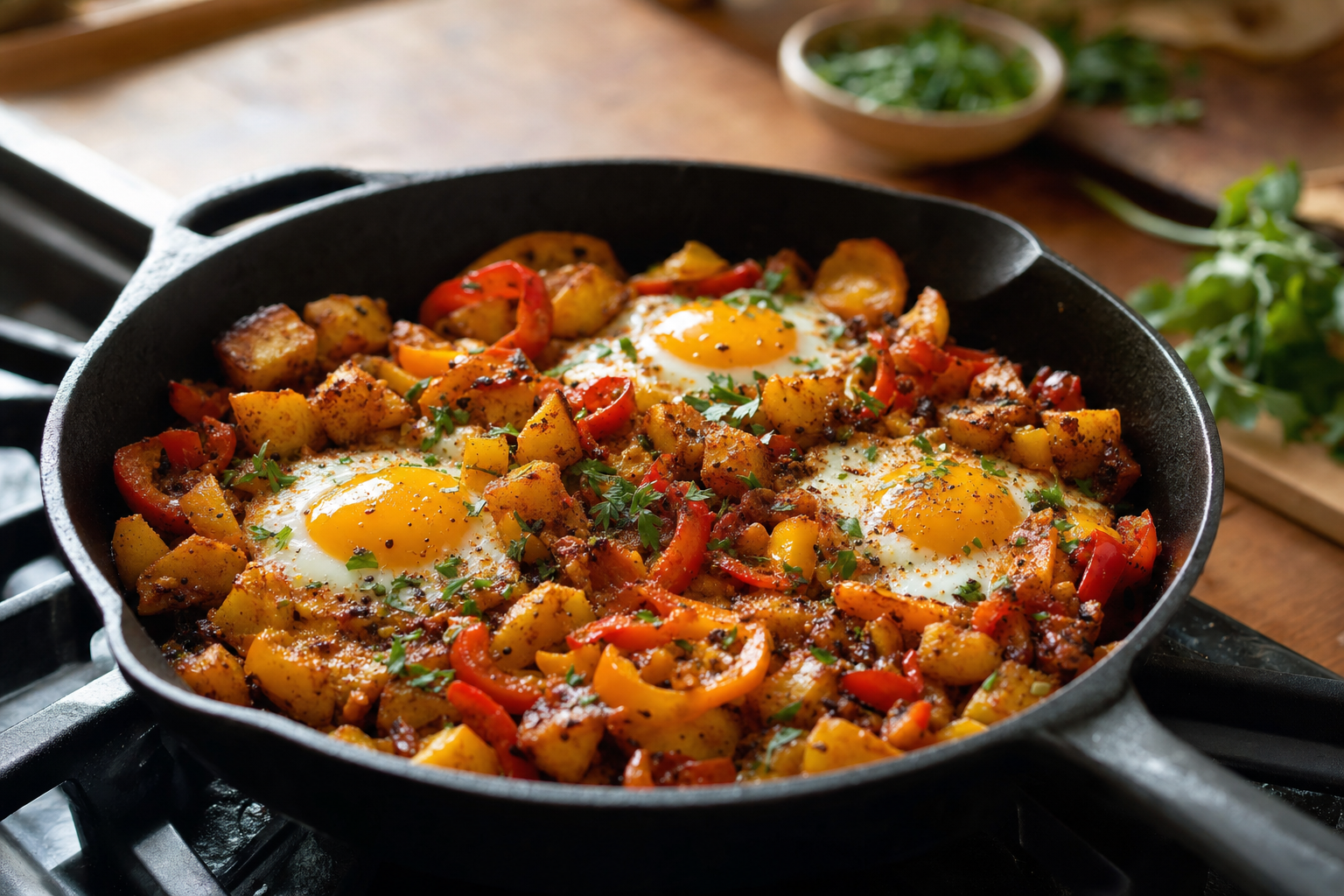 Smoky Potato and Pepper Breakfast Hash