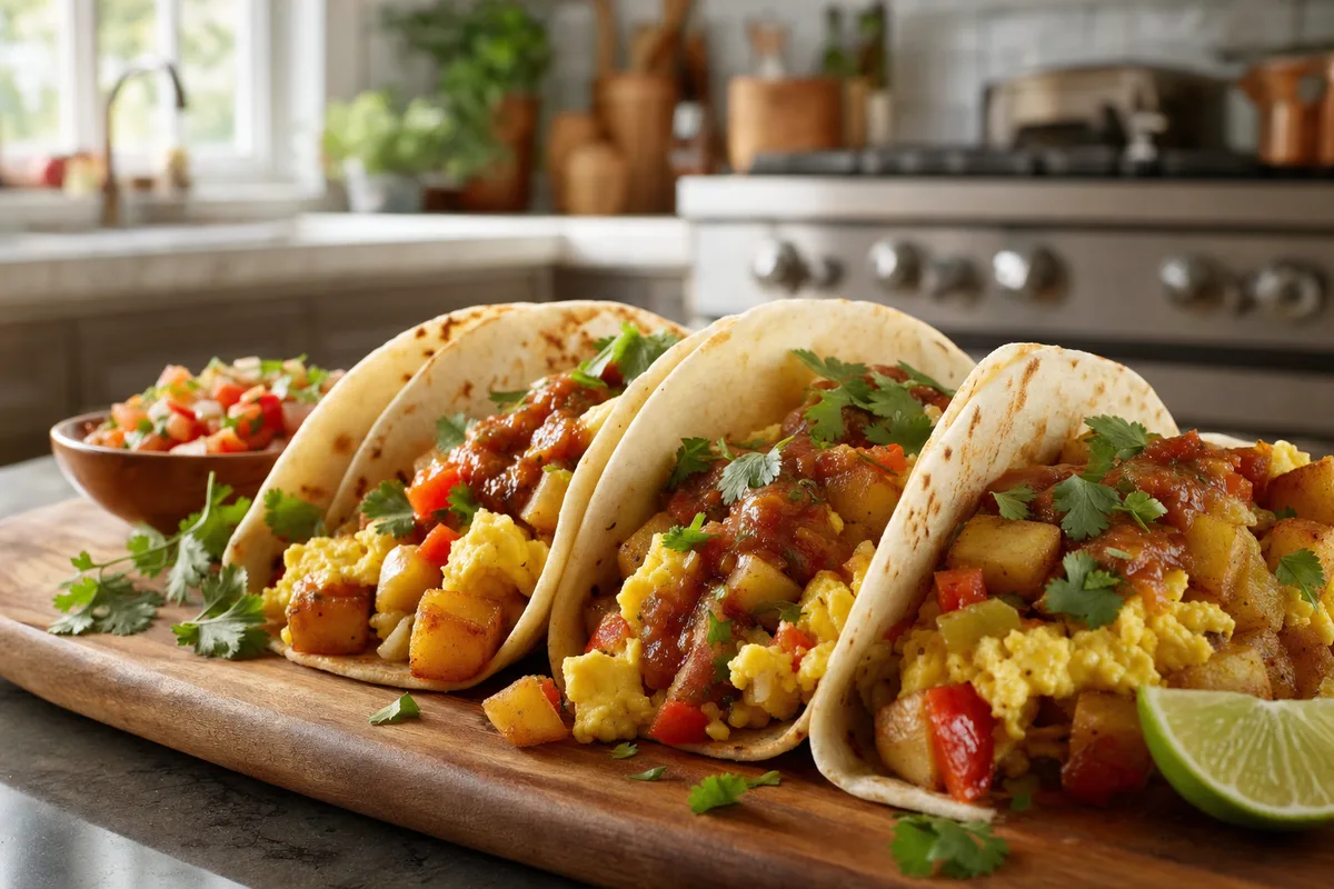 Southwest Egg and Potato Breakfast Tacos
