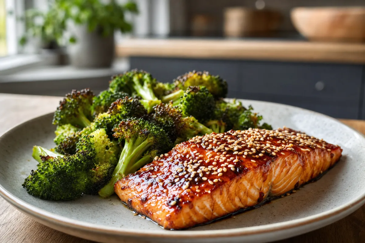 Soy Sesame Salmon and Broccoli