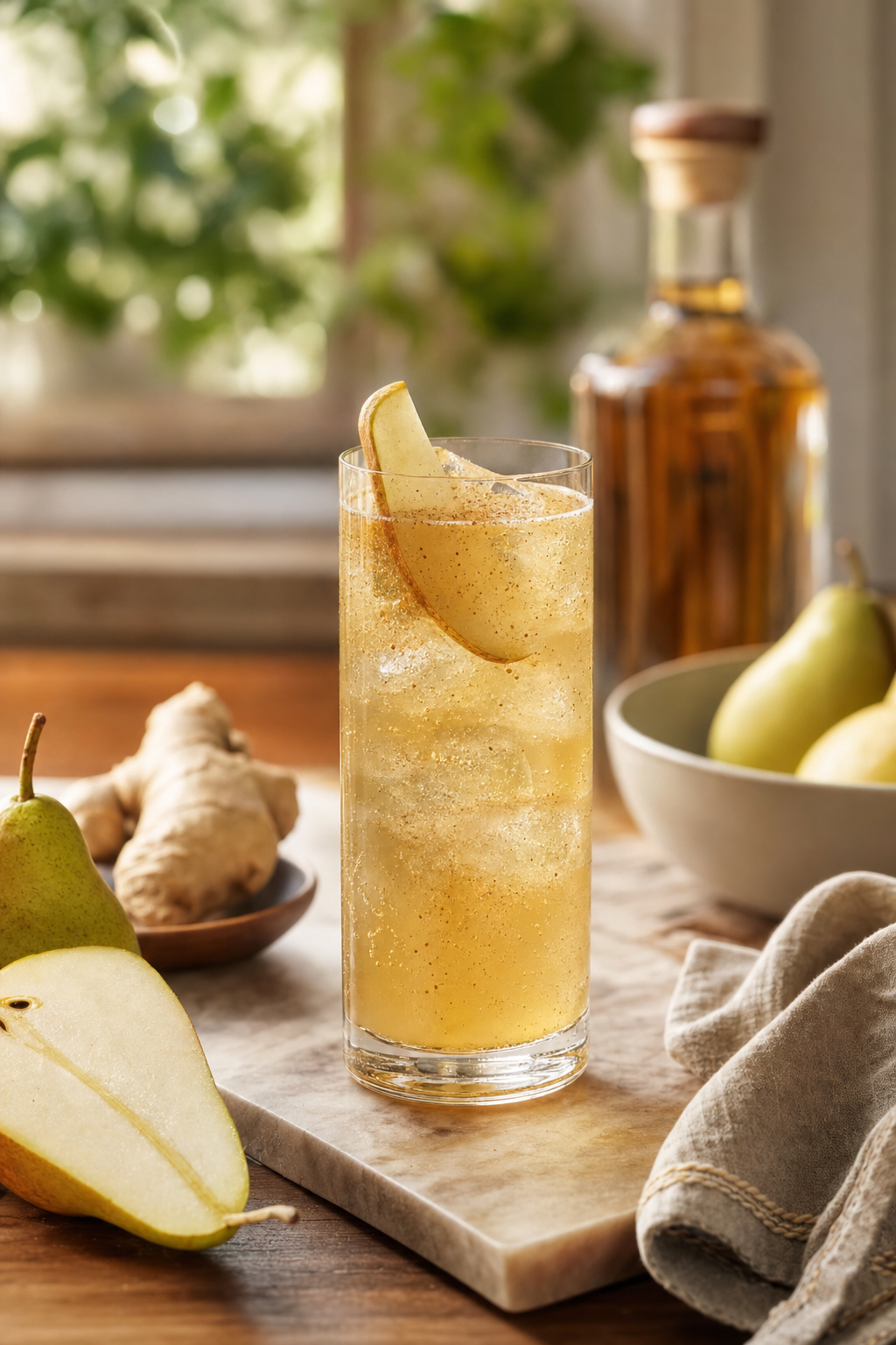 Spiced Pear Rye Fizz