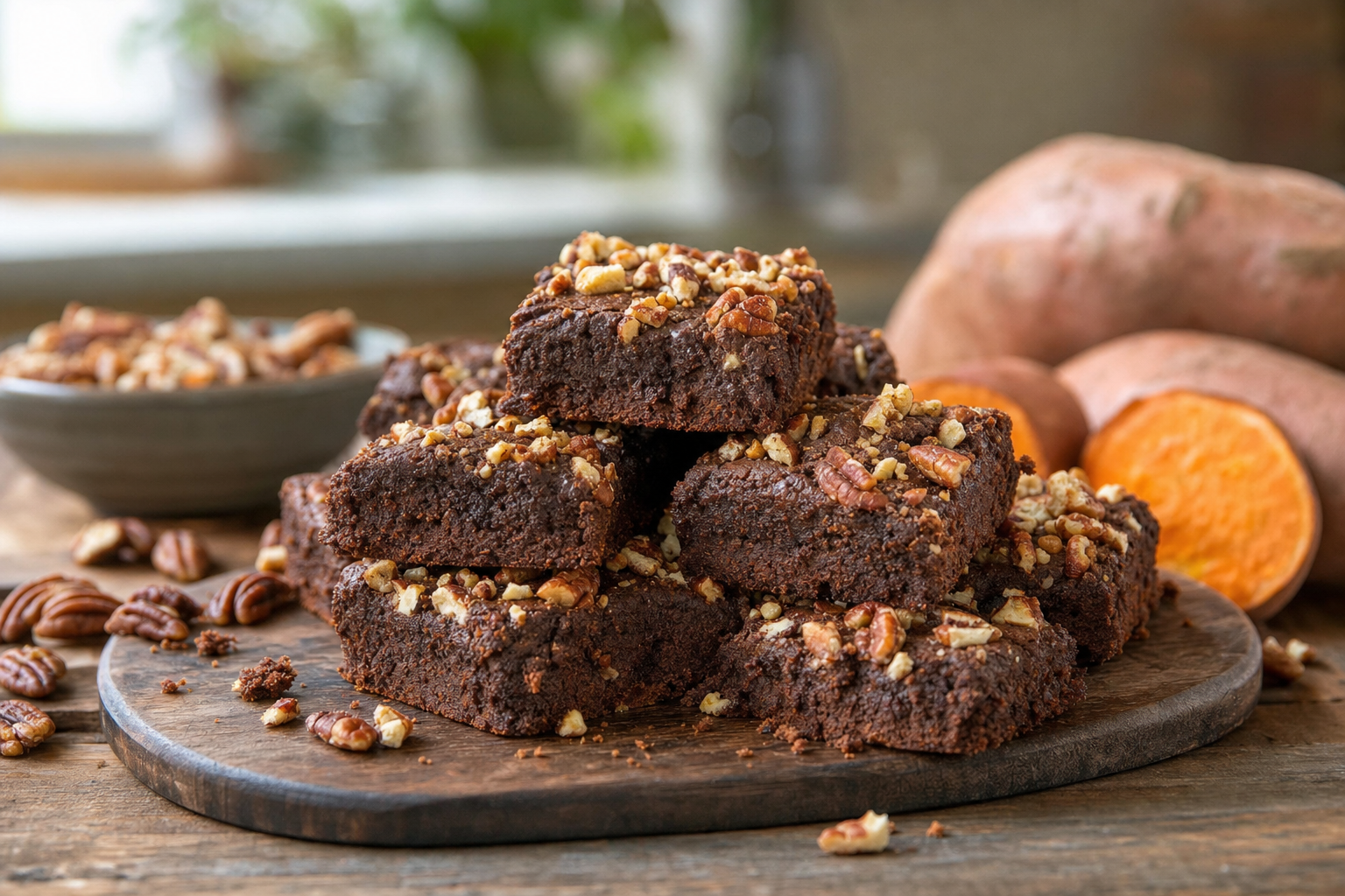 Sweet Potato Cocoa Fudge Bars