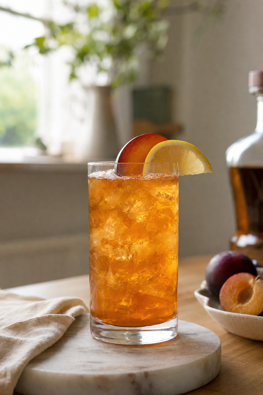 Theo's Black Tea and Plum Bourbon Cooler