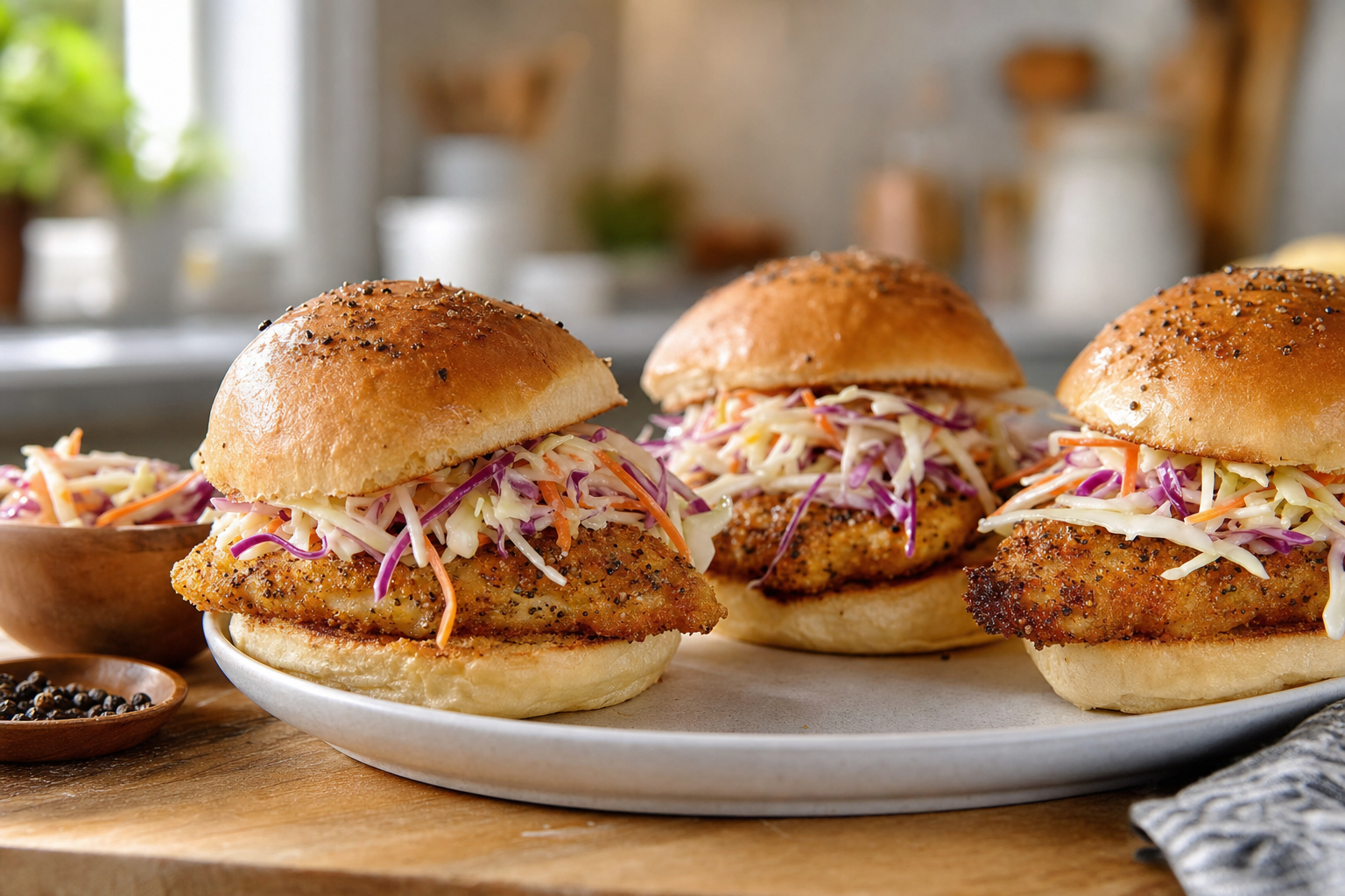 Theo's Peppercorn Catfish Slider Supper