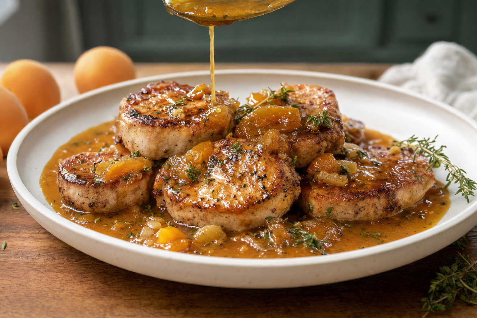 Theo's Pork Medallions with Smoky Apricot Pan Sauce