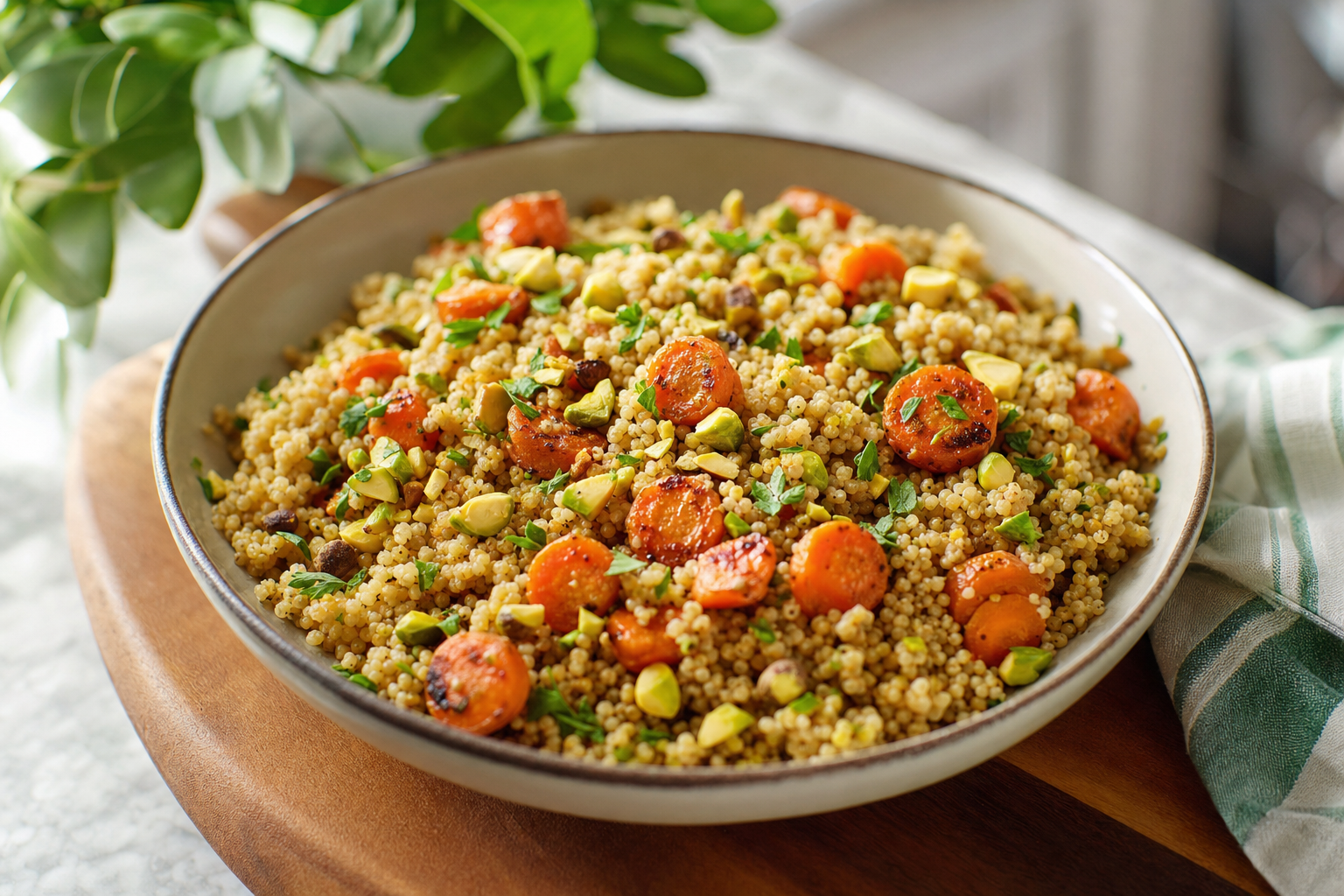 Toasted Millet with Roasted Carrots and Pistachios
