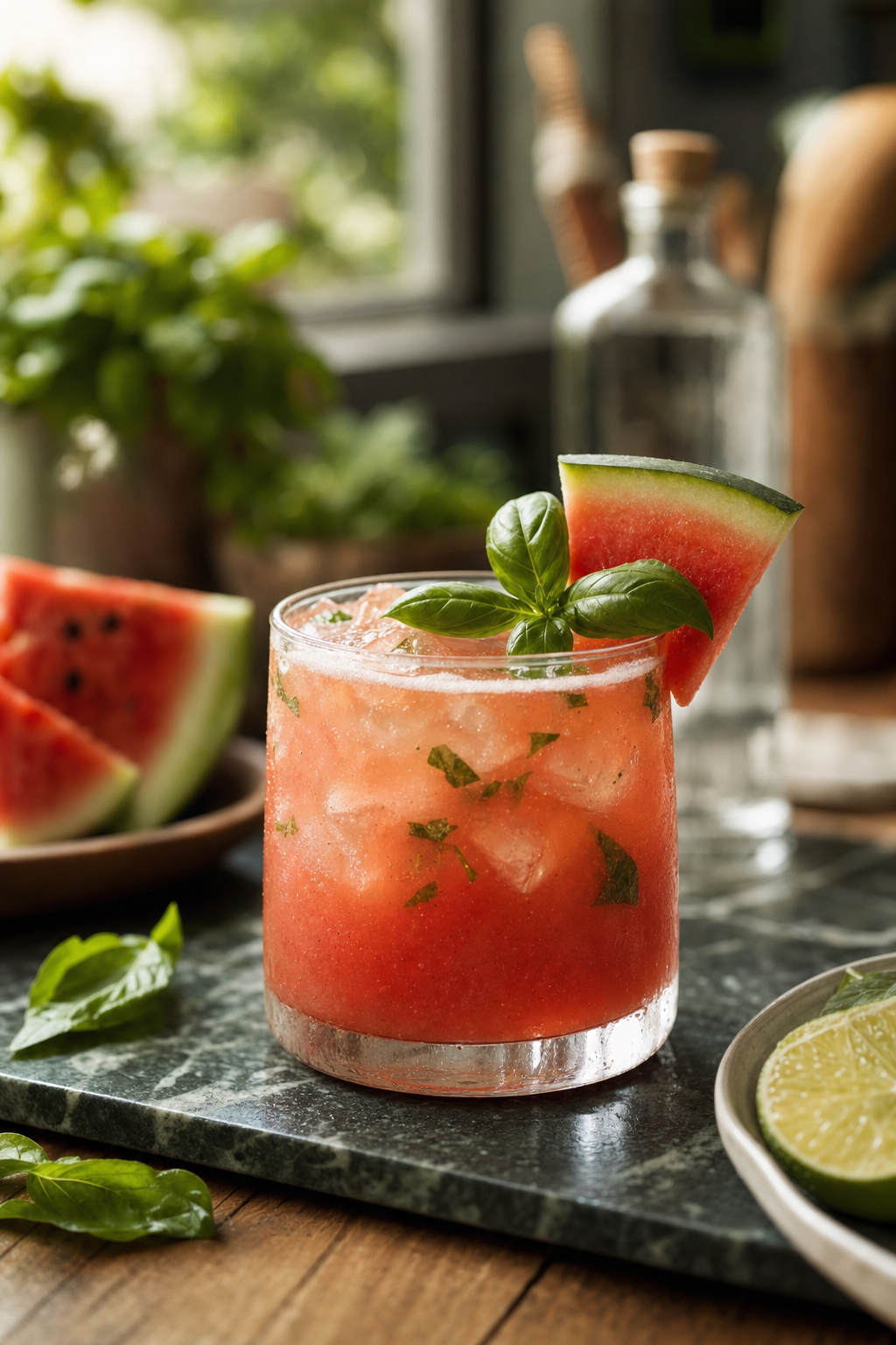 Watermelon Basil Mezcal Cooler