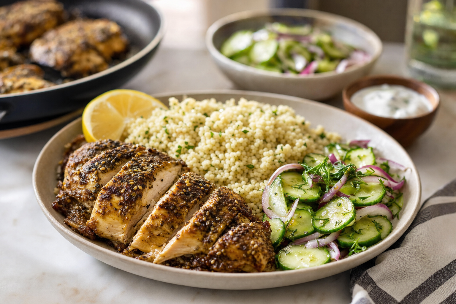 Za'atar Chicken Couscous Plates