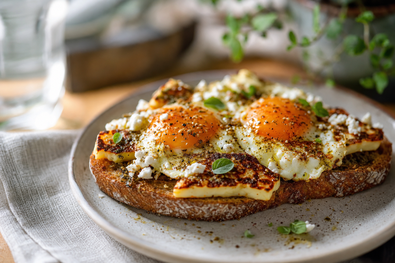 Za'atar Egg and Halloumi Toast